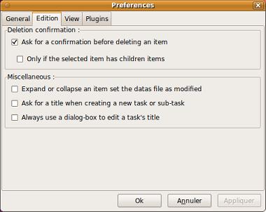 Screenshot #1 wxToDoList options under Ubuntu Linux