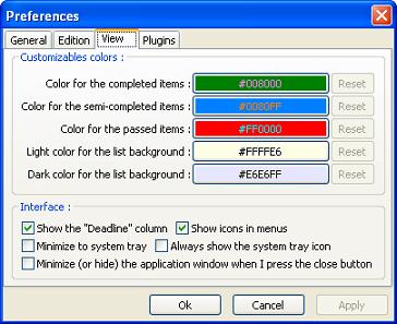 Screenshot #1 wxToDoList options under Windows XP
