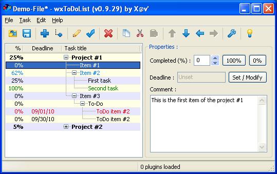 Windows XP minimal wxToDoList screenshot